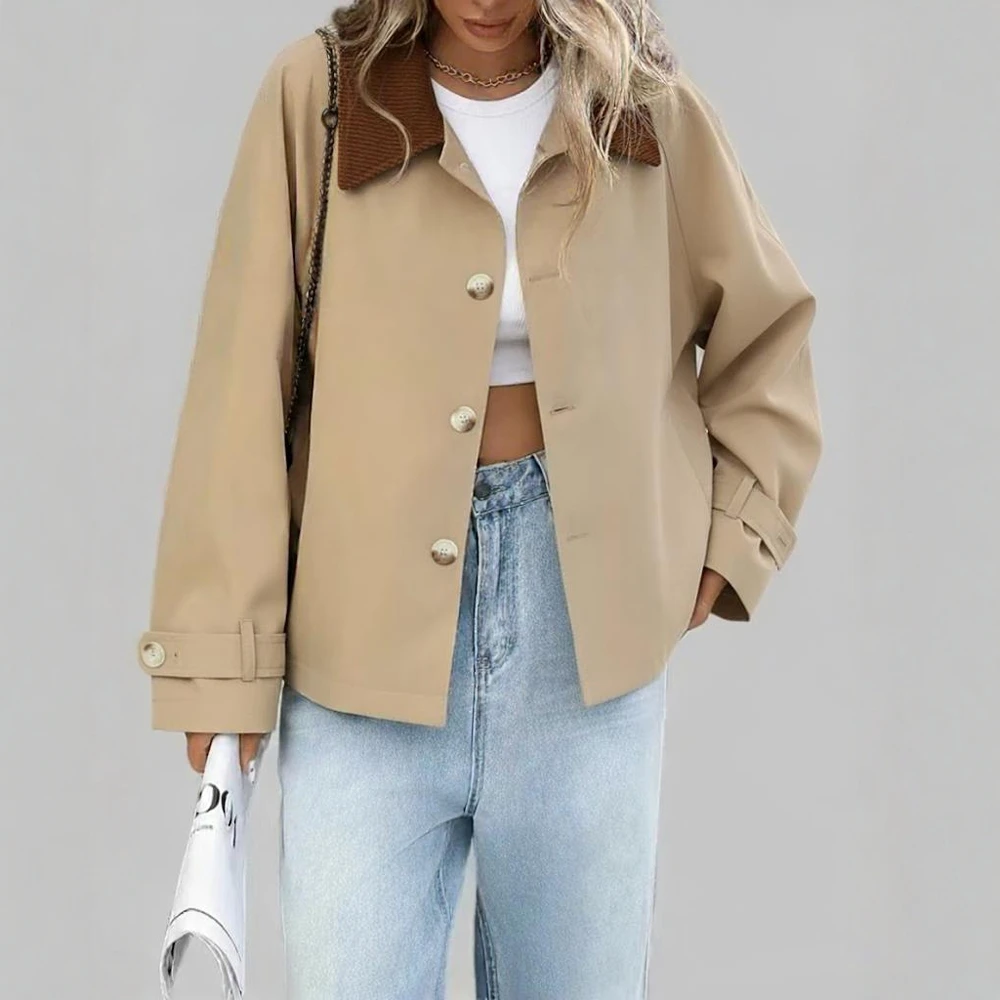 

Женская повседневная куртка с круглым вырезом, модная верхняя одежда, удобная стильная верхняя одежда на осень-зиму