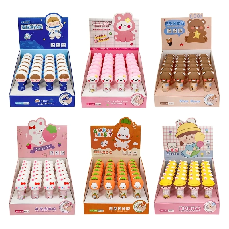 Students Glues Sticks for School Office Crafts Children Stationery DIY Need Glues Stick Cartoon Plastic Solid Glues