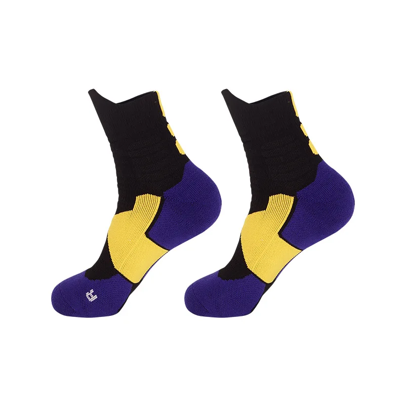 Meias profissionais de badminton, meias esportivas com almofada média para adultos e crianças, meias de basquete com forro de toalha