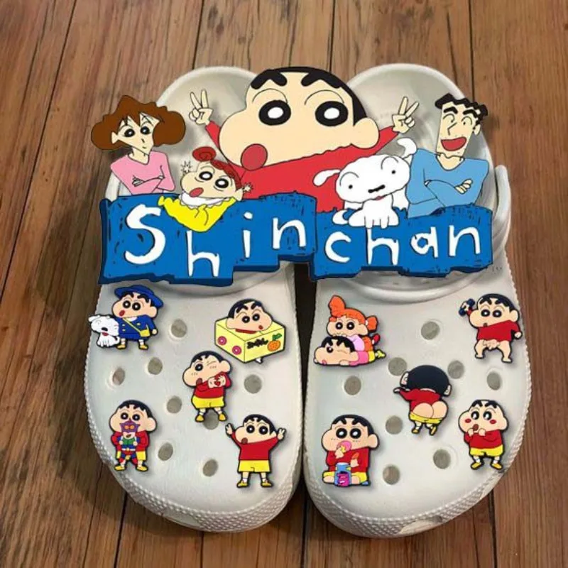 Hot Crayon Shin-chan Cartoon Shoe Flower Kawaii Student Couple Diy Decoration Shoe Buckle Detachable Anime Peripheral Wholesale