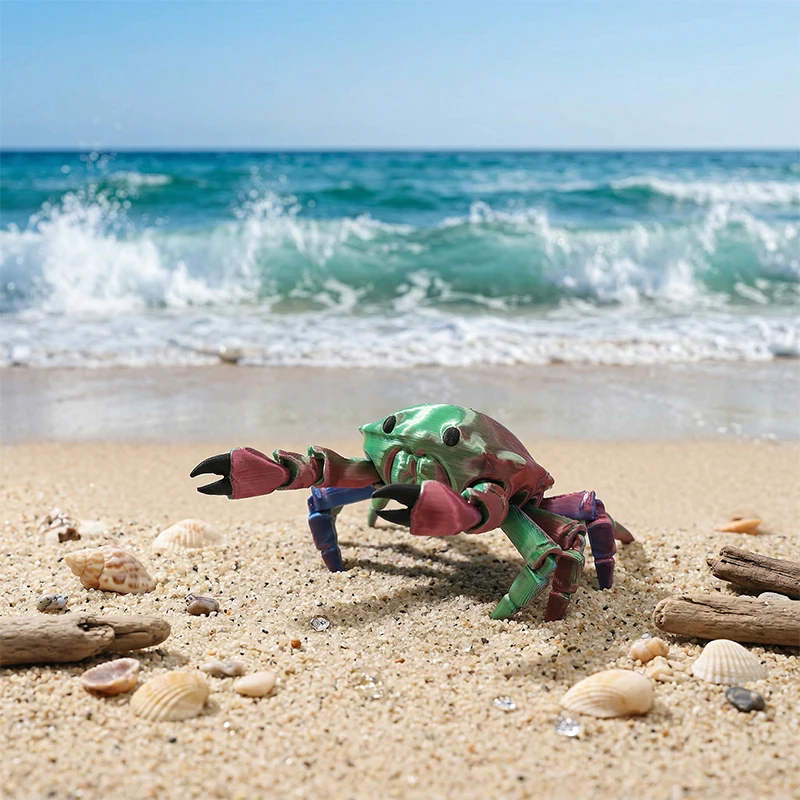 3D-gedruckte bewegliche Gelenk-Flexi-Krabbe, niedliche Meeresorganismus-Figur, Spielzeug, Heimdekoration, Geschenk – Detail 5