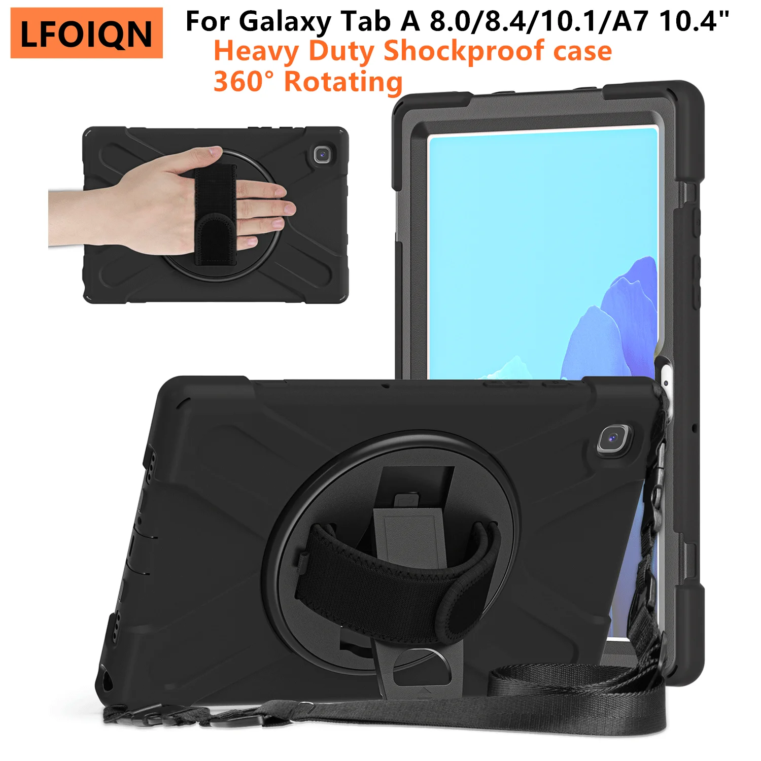 LFOIQN Robuste Hülle für Samsung Galaxy Tab A 8.0 SM T290 T380 A 8.4 T307 A7 10.4 T500 T507 A 10.1 T510 Stoßfeste Standhülle