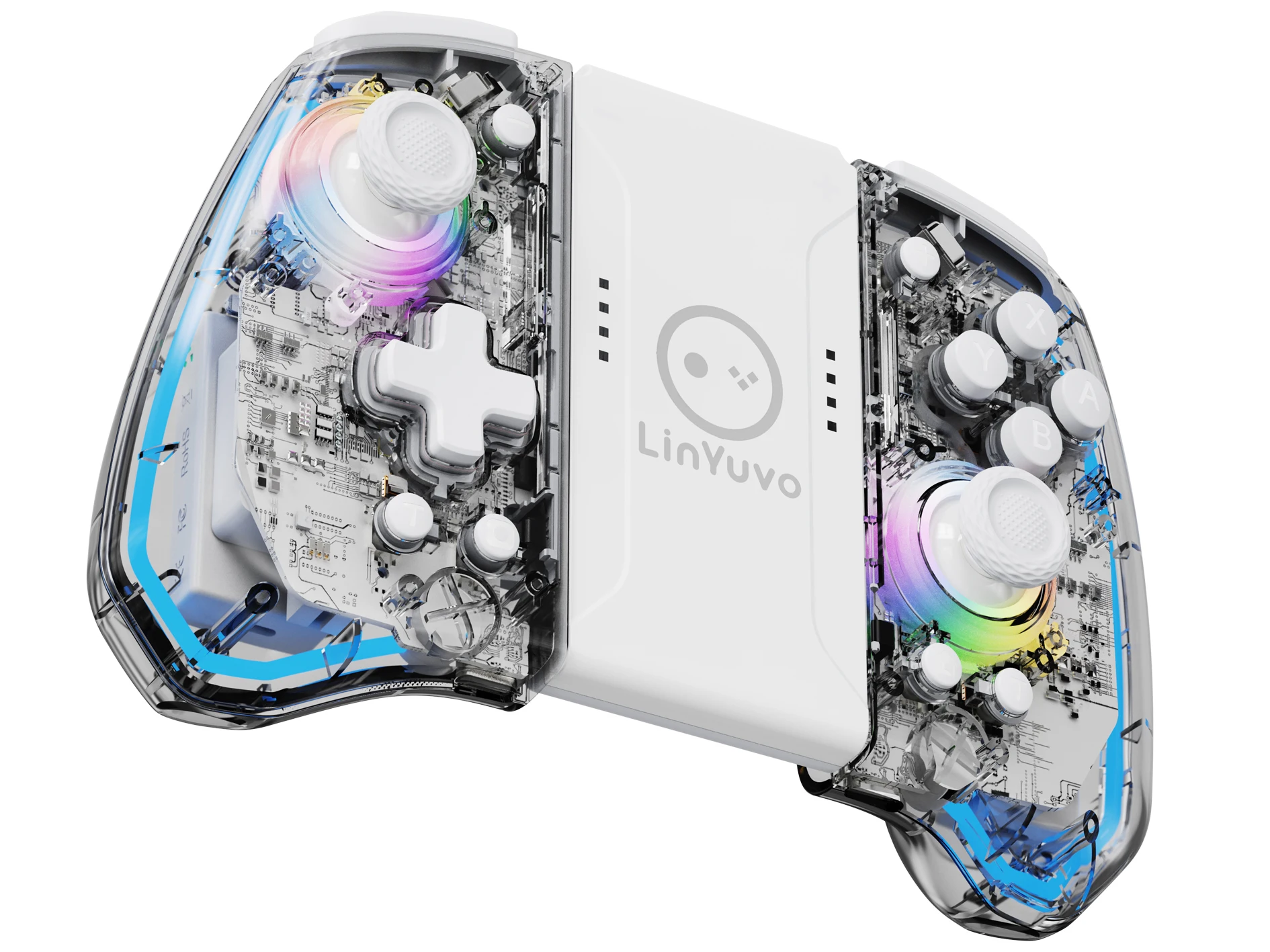 LinYuvo Split Handle KS40 for Switch with Dual Vibration,Colorful Light,Six-Axis Motion Sensing Function & Macro Keys
