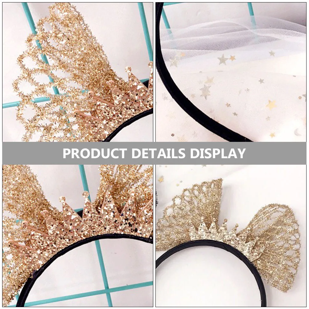 

1Pcs Kids Crown Hair Hoop Bowknot Birthday Headband Hairwear Party Headdress Girls Creative Hair Accessory Fashion Hairwear