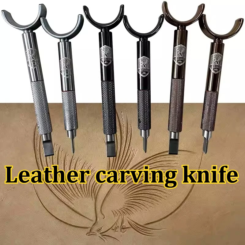 Image of Doppellagig gelagertes 304 Edelstahl-Ledermesser für DIY-Lederarbeiten, Taschen, Gürtel, Geldbörsen – lichtbeständig gegen Oxidation