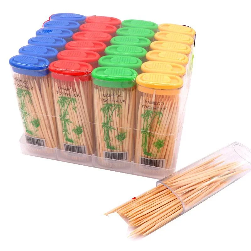 5 Box Oral Care Disposable BambooToothpicks Travel Teeth Cleaning Tool Color Random