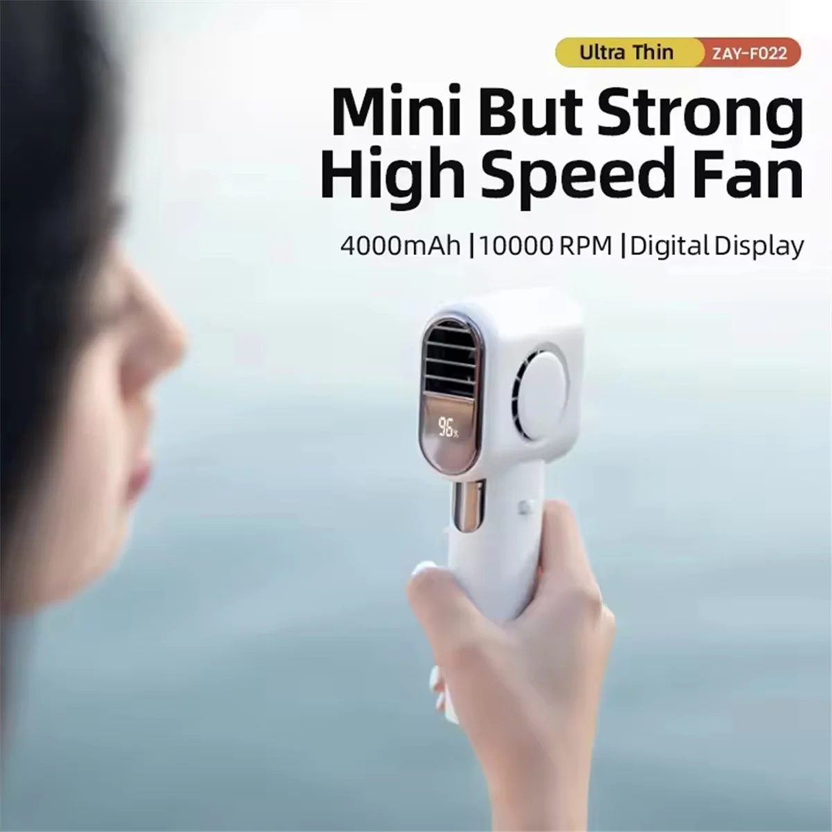 مروحة A20M هادئة صغيرة Turbo Jet بدون شفرات، منفاخ قوي 100 سرعة، 4000 مللي أمبير في الساعة، مروحة تبريد محمولة USB مع شاشة LED