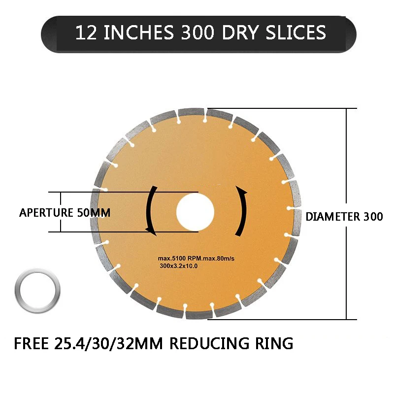 12-Zoll 300mm Diamant Sägeblatt Marmor Chip Granit Zement Schlitz Straße Stein Beton Schneid stück