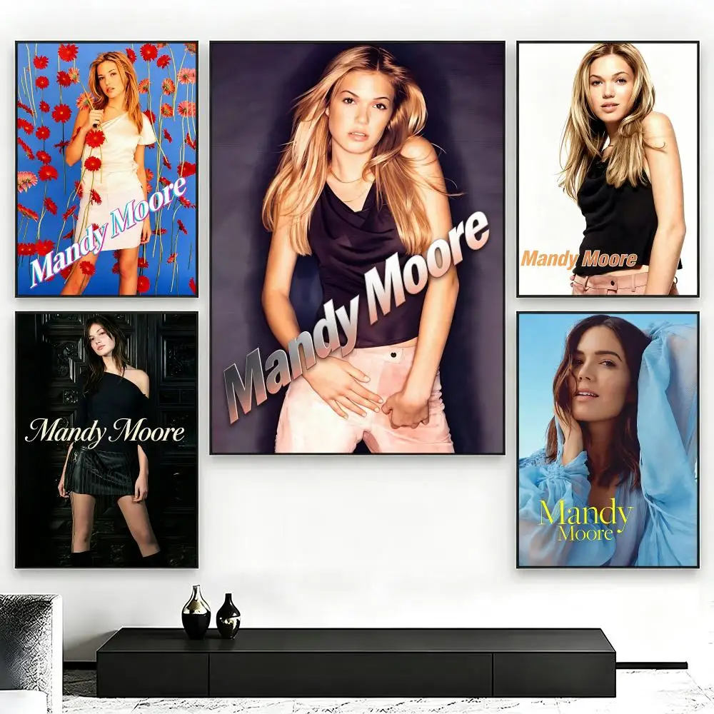 music Mandy Moore Poster Poster Nordic HD Self-Adhesive Wall Sticker Home Café Bedroom Living Room Art Decor Gift