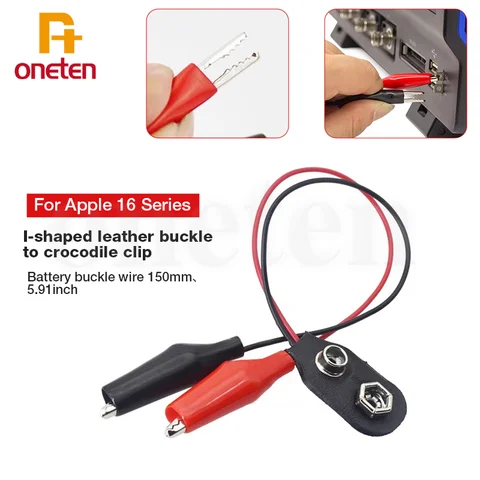 WYLIE Electrolytic Adhesive Removal Alligator Clips For iPhone 16~16 Pro Max Battery Adhesive Strap Tape Disassembling Removal