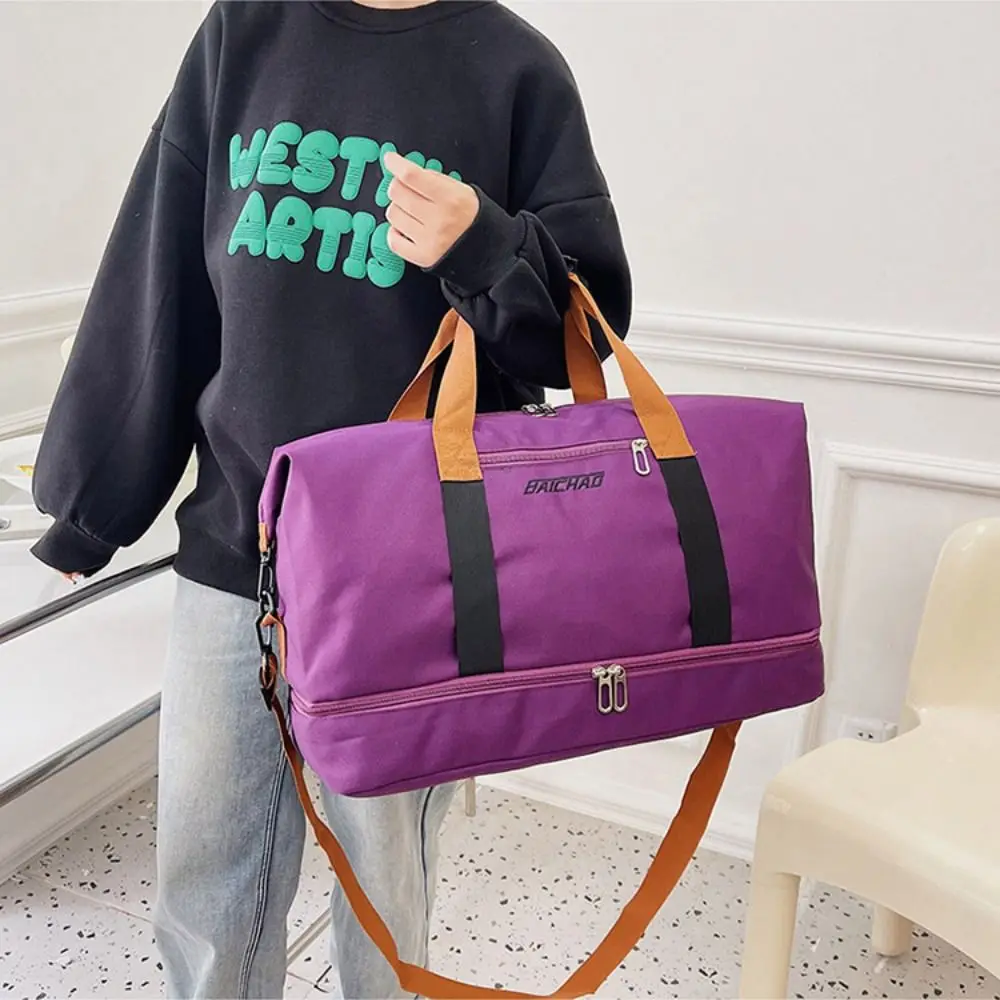 

Ins Large Capacity Travel Duffle Bag Waterproof Handheld Travel Luggage Bag Business Trip Sports Messenger Bag Female