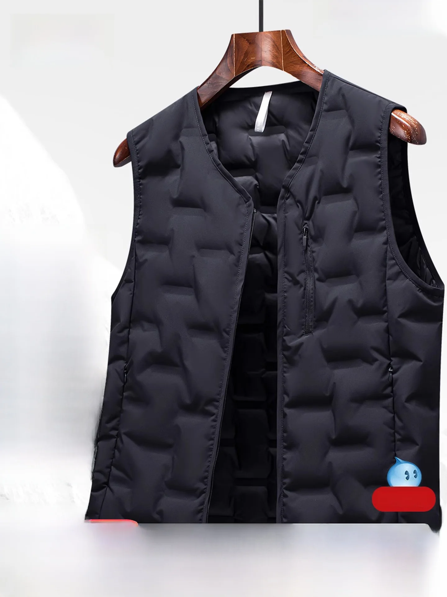 

Snow Flng 2025 Winter New Men's 90 Du down Vest Lightweight Comfortable Warm Casual Sle V-Ne Zipper Closure Regular Fit