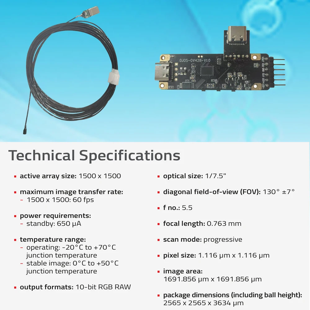 New OEM/ODM Factory Supply OCH2B10 Endoscope Camera Module 1500*1500P LEDs High Resolution Industrial