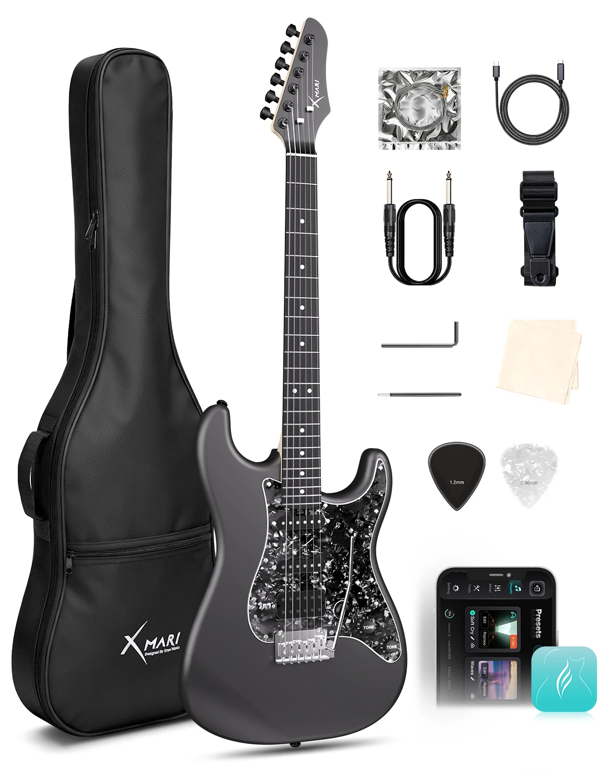 

Электрогитара Enya XMARI с эффектами DSP, 4 предустановками, записью через USB-C, корпус из углеродного волокна. Полный комплект включен в набор.