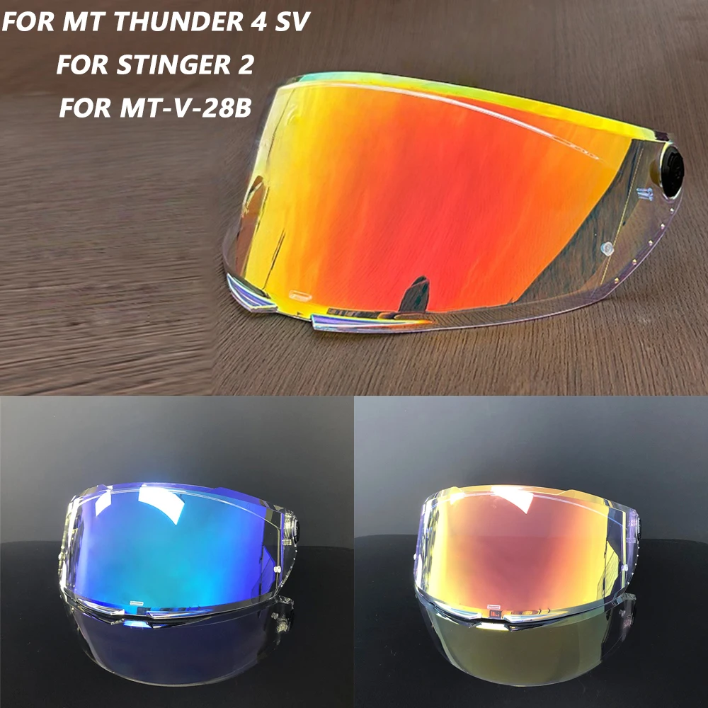 

Козырек для шлема для MT THUNDER 4 SV STINGER 2 MT-V-28B, козырек для мотоциклетного шлема, очки с покрытием, серебристо-красный, сменные линзы