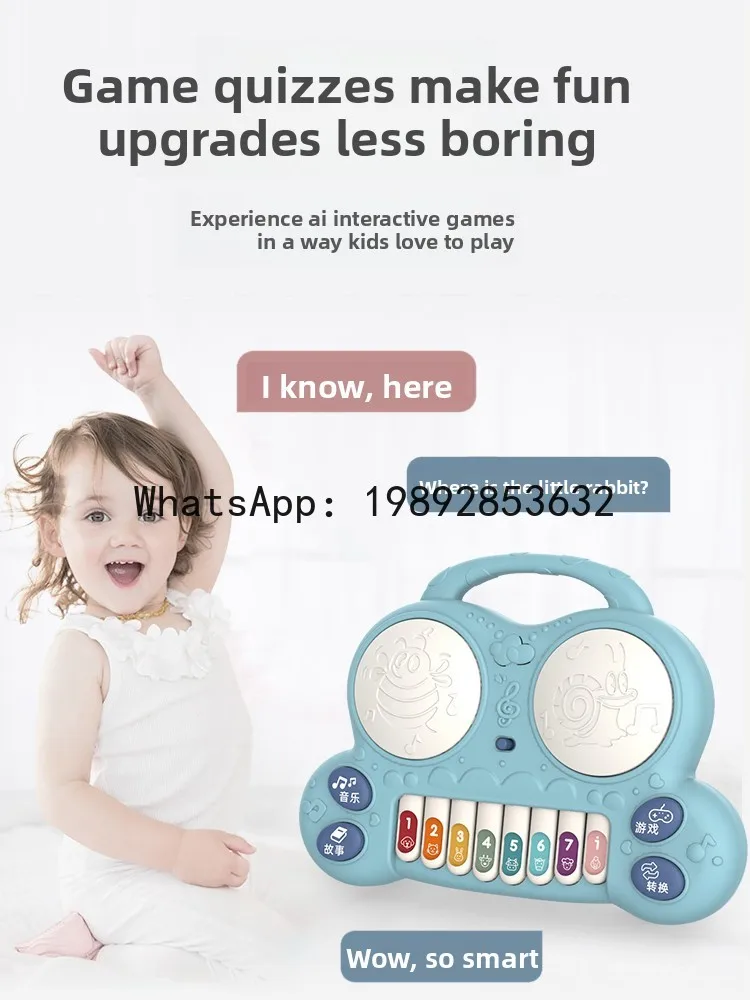 Giocattolo a tamburo con sonaglio per bambini Tamburo musicale a mano per bambini Educazione precoce educativa