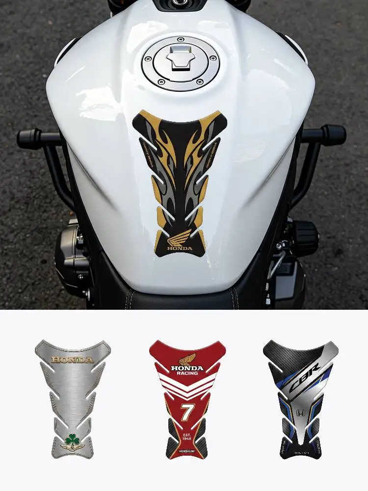

FOR HONDA Motorcycle PVC Tank Pad Tank Cap Protector Racing Sticker Universal