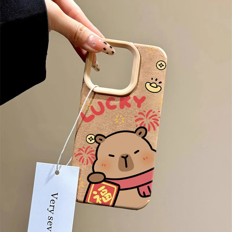 

Cute Capybara New Year Phone Case For Realme Neo 7 Turbo 7X 7 SE C75 14X C73 Narzo 80 Lite 5G C71 V60 Pro V70 V70S GT8 GT7 Pro