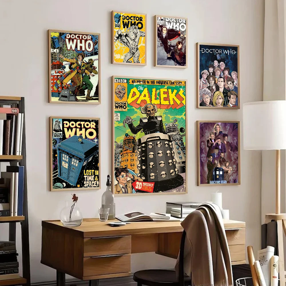 

Movie D-Doctor W-Whos Classic Movie Posters Vintage Room Bar Cafe Decor Stickers Wall Painting