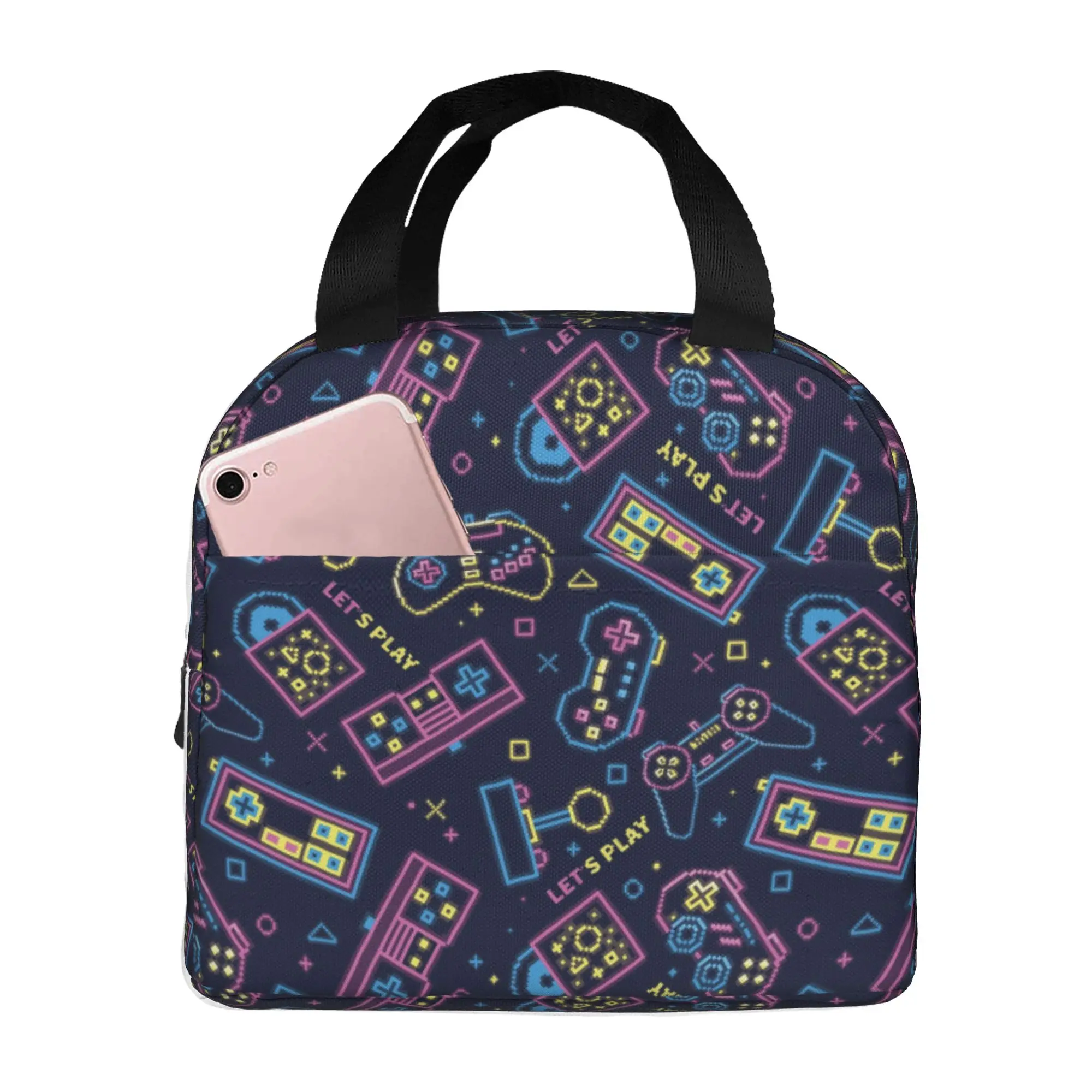 Game Controller Insulated Lunch Bags for Outdoor Picnic Technological Sense Resuable Cooler Thermal Bento Box Women Men