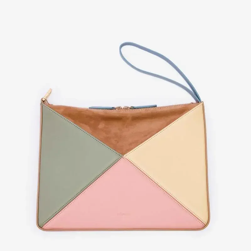 Designer bag for ladies and socialites niche triangle diamond folding mini multi-color classic versatile crossbody bag