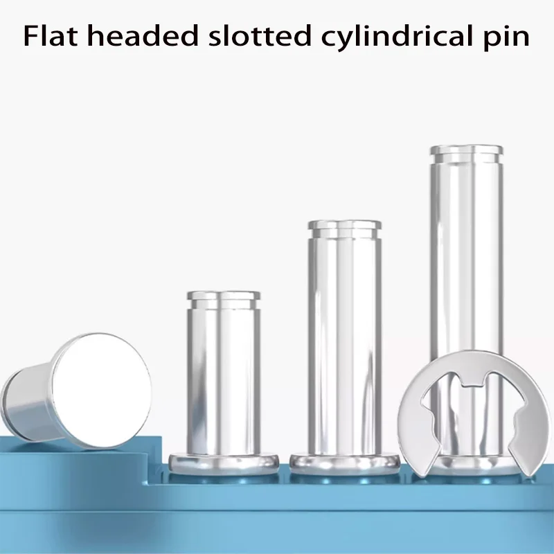 A2 Edelstahl Flachkopflager Zylindrischer Positionierungsachse Rolldübelstift mit Wellensicherungsring M10 M12 M14 M16 M18 M20 – Detail 1