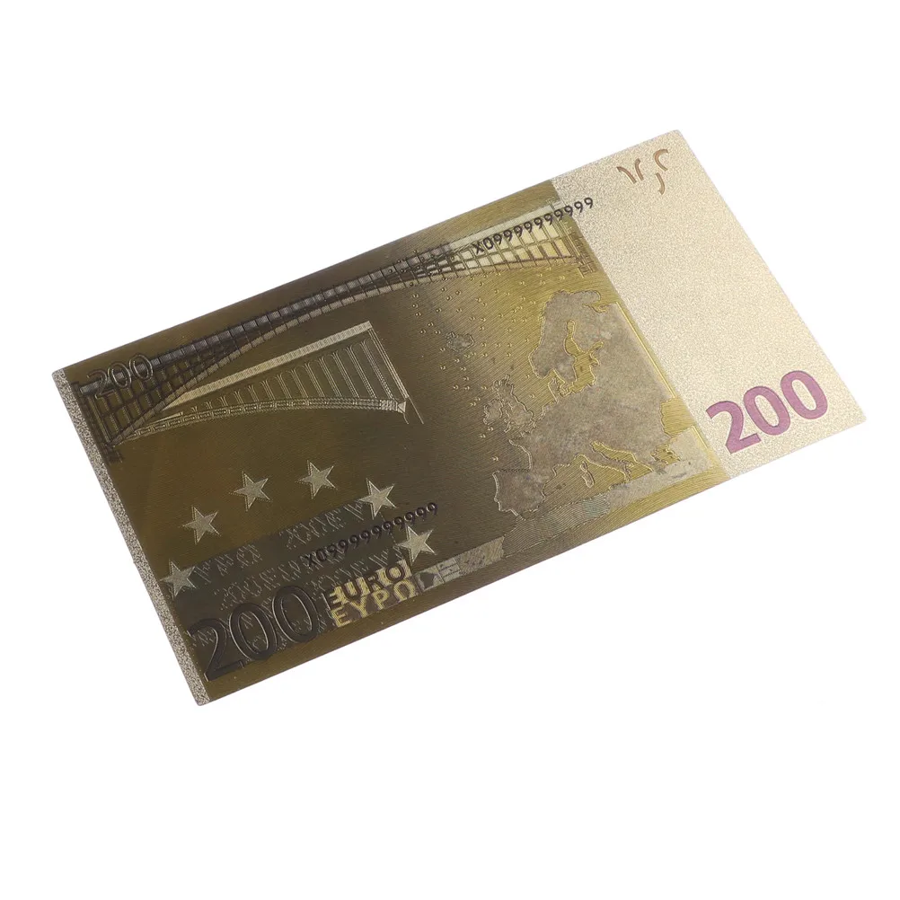 7pcs Euro Banknote Gold Foil Paper Money Crafts Collection Note Currency