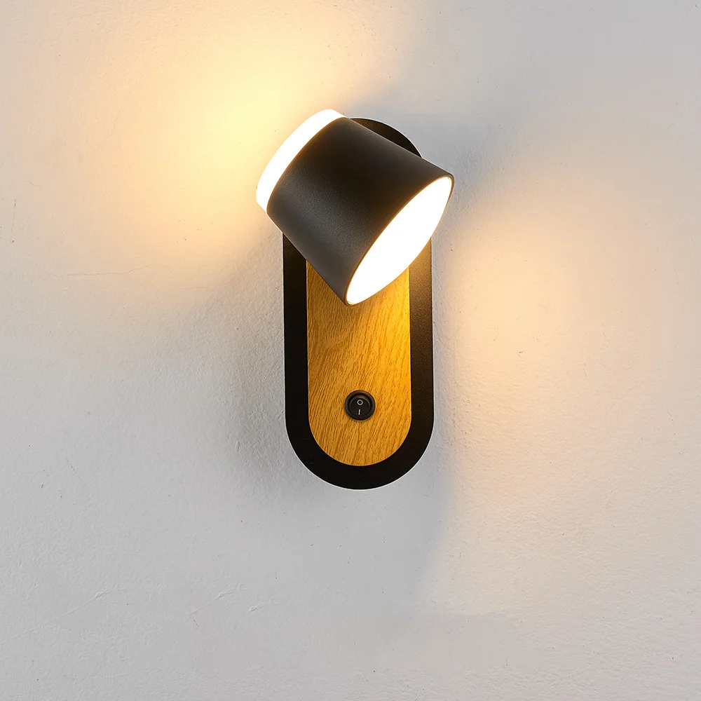 المنزل الحديث وحدة إضاءة LED جداريّة ضوء الإنارة لغرفة المعيشة غرفة الدراسة مصباح غرفة النوم السرير الشمعدان الجدار مصباح LED بريق أسود أبيض #4
