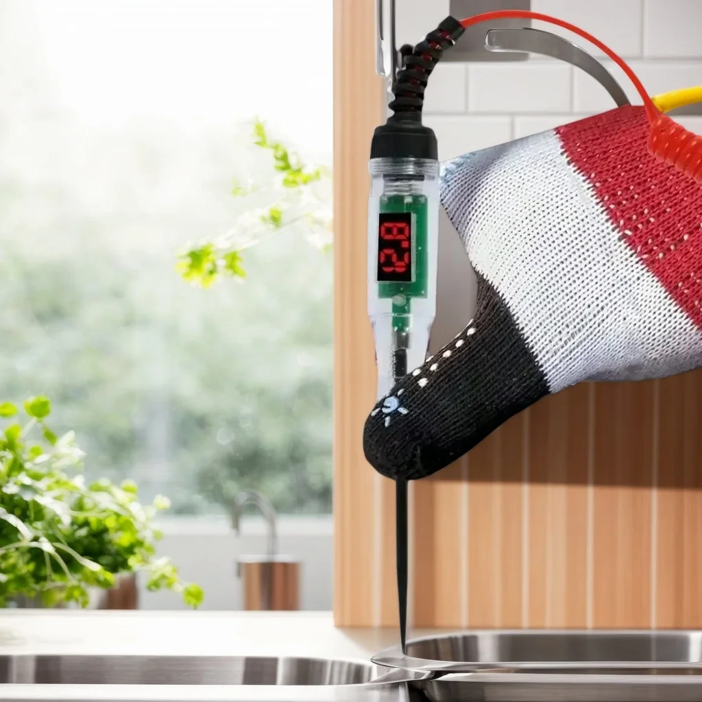 

6V/12V/24V DC Car Voltage Tester - Digital Display Long Probe Pen Light with Bulb for Auto Circuit Diagnosis & Repair