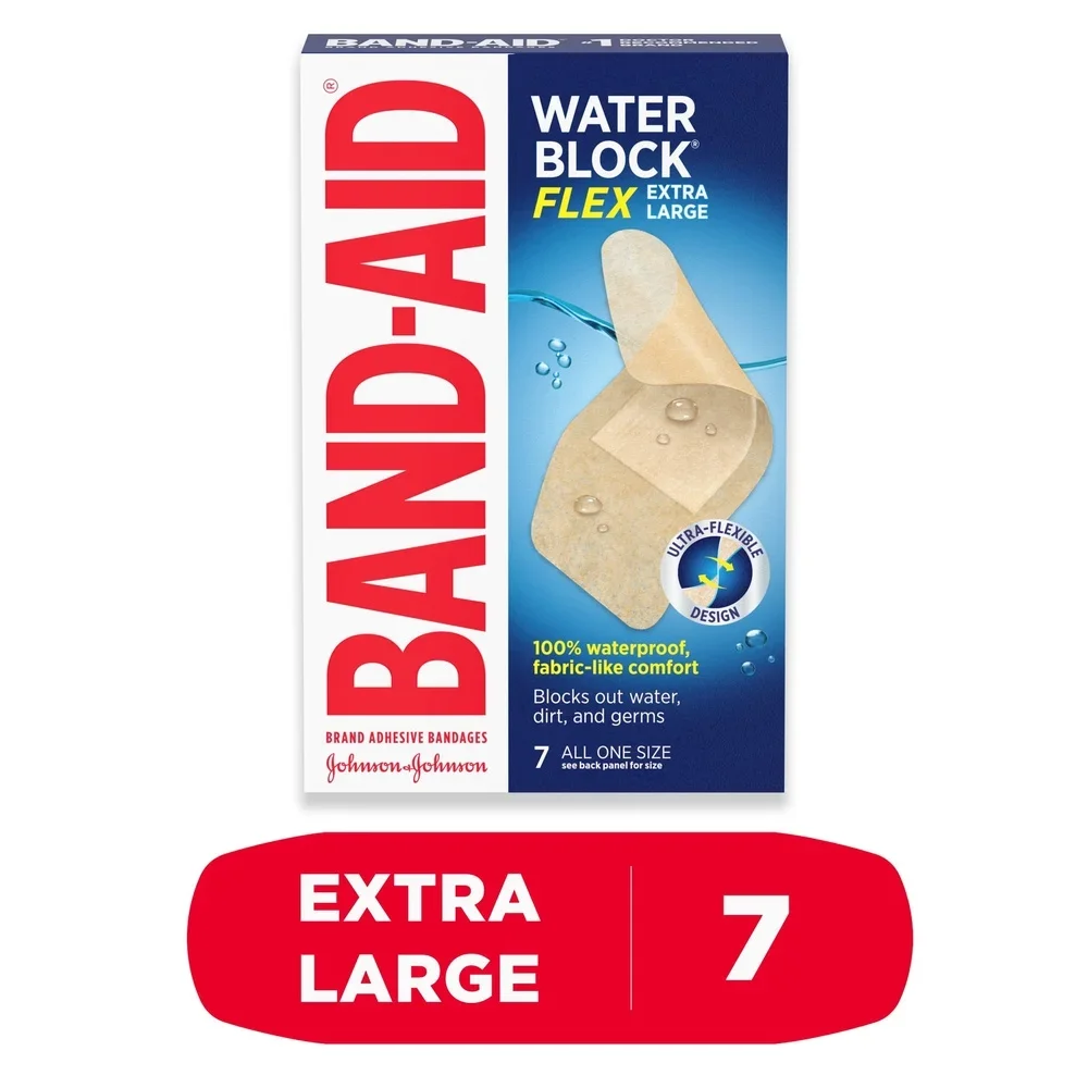 Extra Large Waterproof Adhesive Bandages 100% Waterproof Flexible Bandages Minor Cuts Scrapes All Purpose First Aid Kit 7 Count