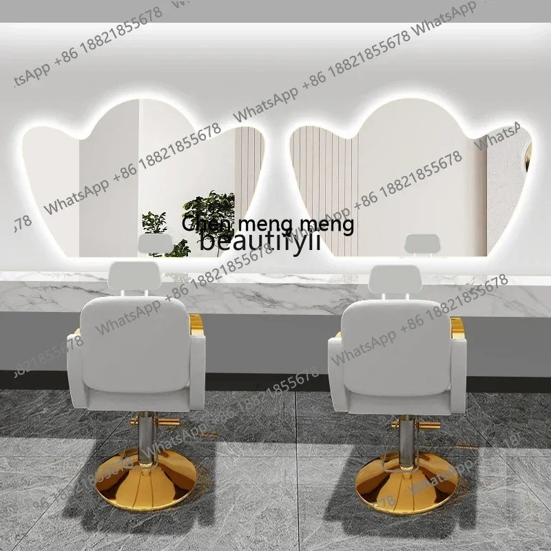 D178 Hair Salon Barber Shop Dressing Table Sanitary Single-Sided Wall-Mounted LED Light Hot Dyeing Area