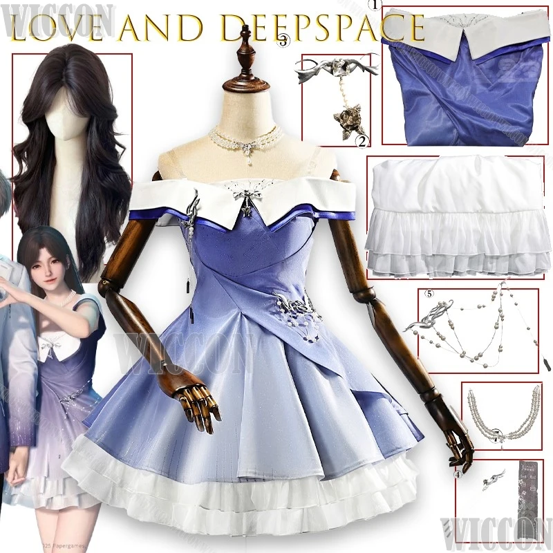 

Love and Deepspace Galaxy Rotation Cosplay Costume Gamer Outfit Full Set Prop Women Girl Closer Still Halloween Comic Con Outfit