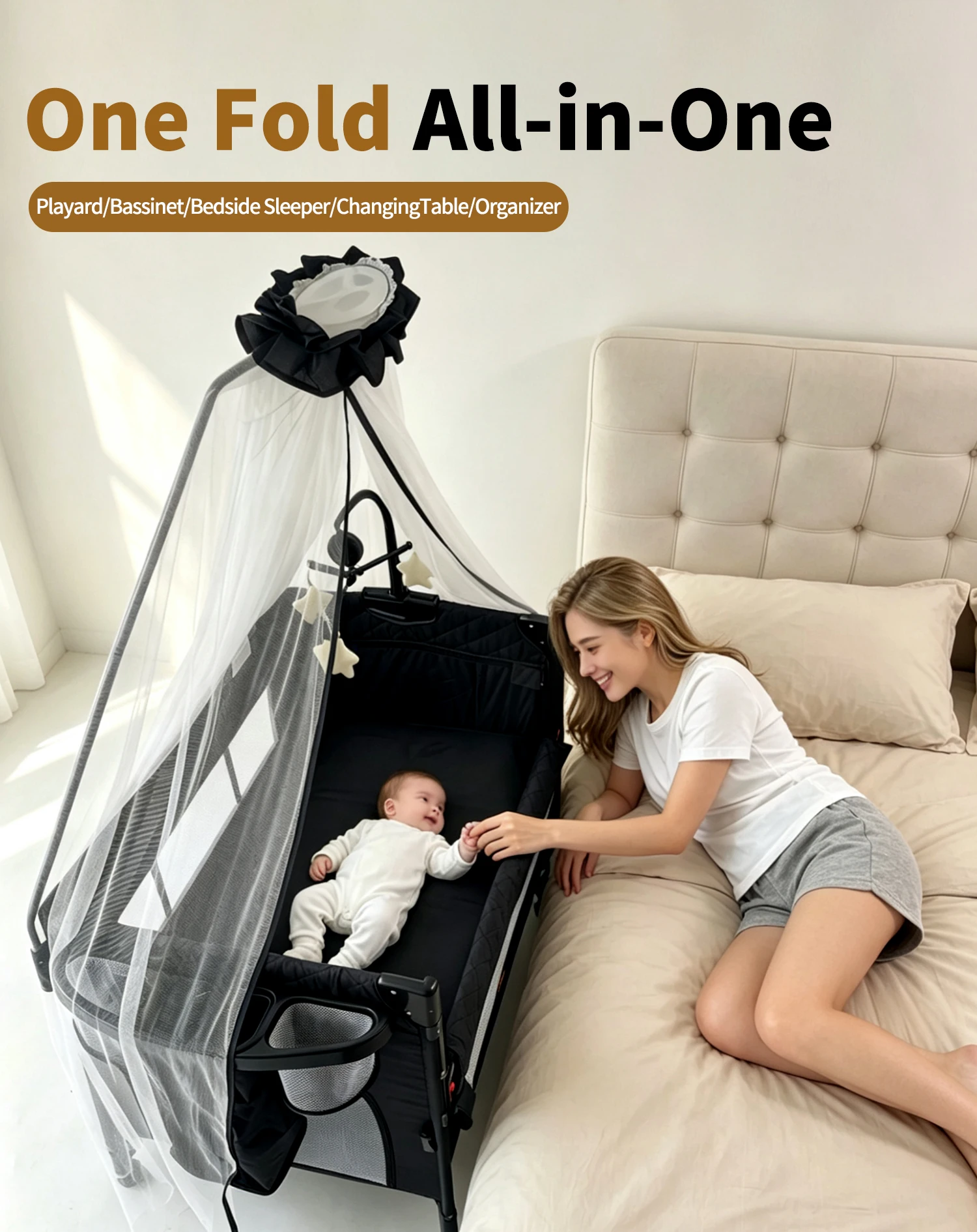 Steanny Pack n Play, All-in-on - Bassinet Bedside Sleeper 评论和价格