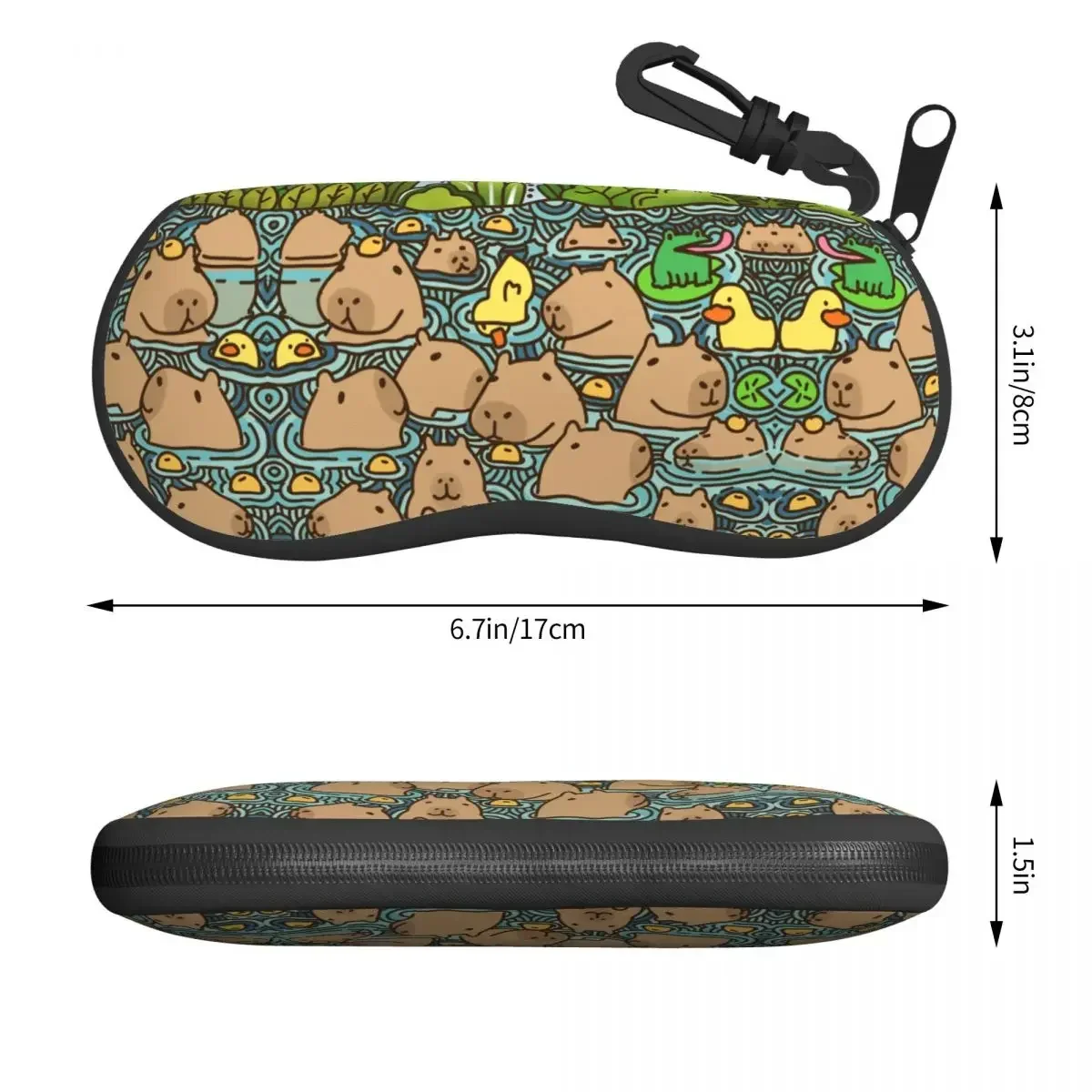 A Pond Full Of Capybara Shell Eyeglasses Protector Cases Cute Sunglass Case Glasses Pouch