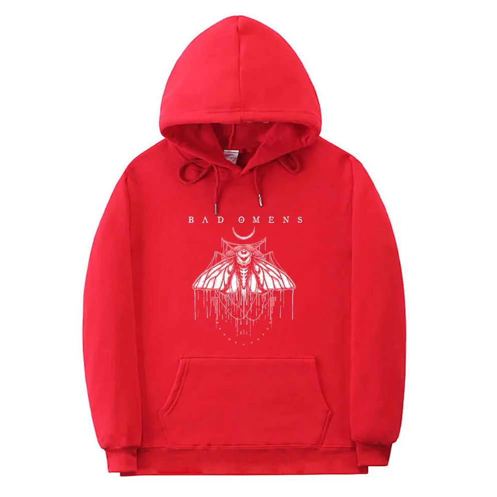 Unisex Bad Omens Print Hoodie, camisola de manga comprida, engraçada traça gráfica Sportswear, Hip Hop Streetwear, moda feminina e masculina