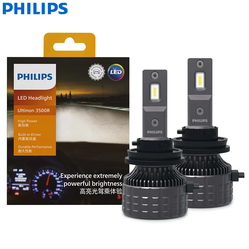 Philips LED H11 Ultinon 3500R High Power 30W 2600LM Car Headlight 6500K White High Lumen Watt LED Lamps PGJ19-2 LUM11362U3500X2