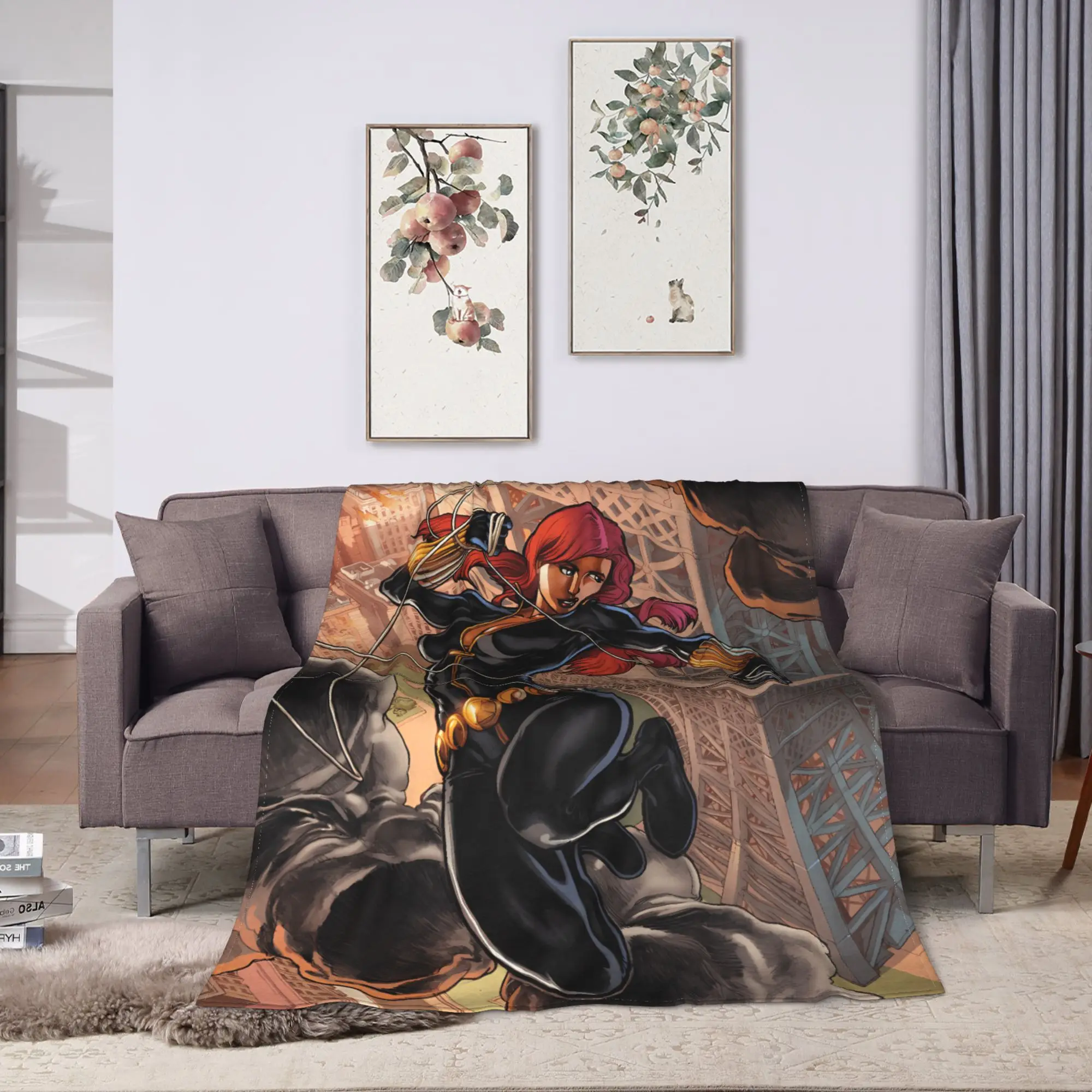 الأرملة السوداء بطانية قطيفة صبي فتاة الفانيلا رمي بطانية للأريكة كرسي سوبر دافئ مخصص لتقوم بها بنفسك جودة المفرش هدية فكرة #2