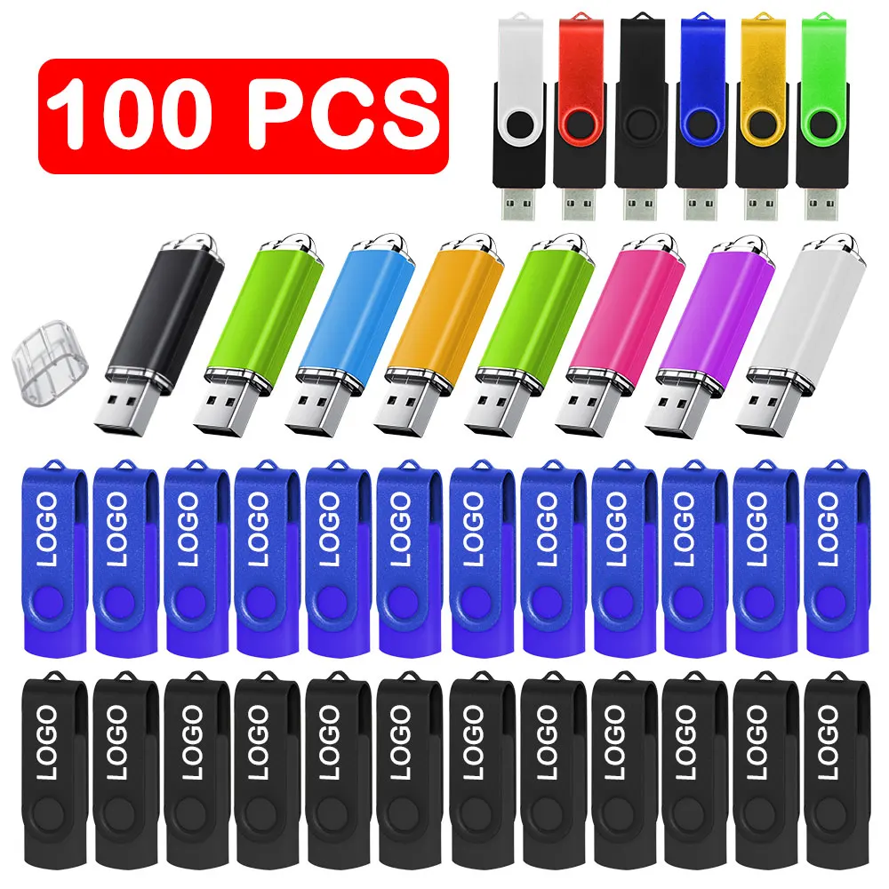 

Free Custom 100PCS USB Flash Drive Pen Drive 256MB 512MB 1GB 2GB 4GB 8GB 16GB Pendrive Memory Stick 32GB 64GB USB Stick Gift 2.0