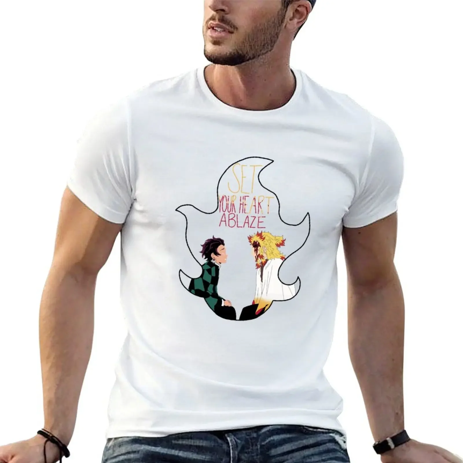 

Set Your Heart Ablaze T-Shirt summer top oversized graphic tee oversized t shirts for men