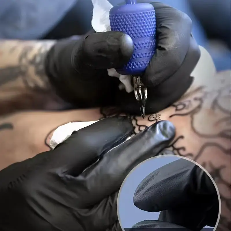 100 قطعة قفازات النتريل السوداء القابل للتصرف للاستخدام المنزلي اللاتكس الحرة مسحوق الحرة قفازات التنظيف أدوات تصفيف الشعر الوشم