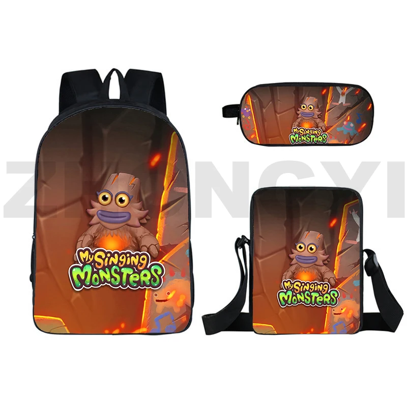 Mochila escolar My Singing Monsters, gran capacidad, cuaderno de trabajo, viaje urbano, Anime 3D, gran oferta