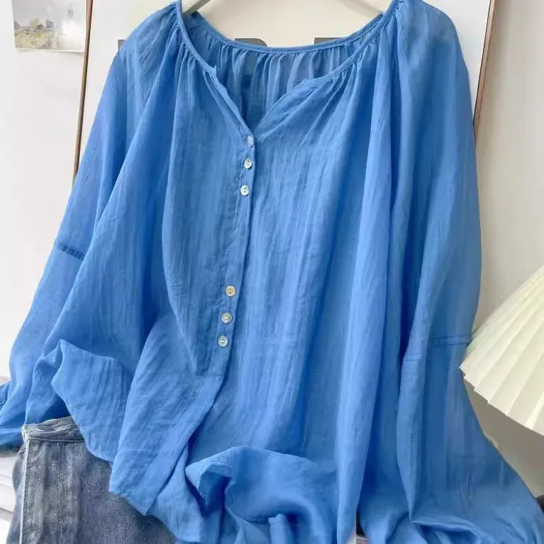 

Ele Lantern Sve irt Women's Loose UV Protection Long Sve Summer New Sle Fairy T Loose Fit Cover up Top