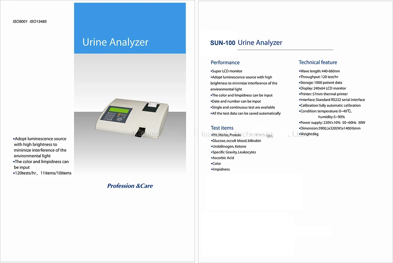 Lab Semi Automatic Urine analysis equipment Urine analyzer Urinal test machine