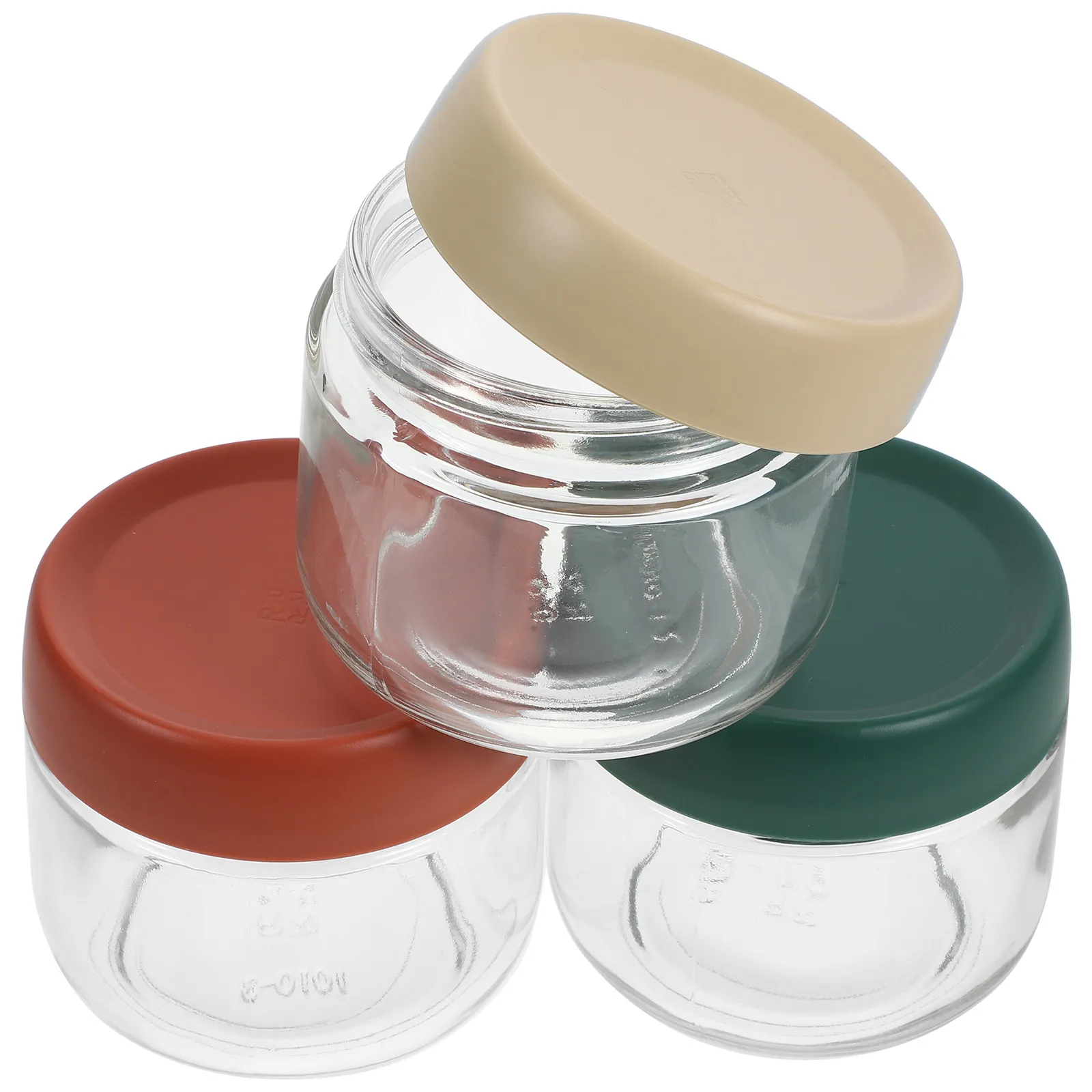 

3Pcs Glass Baby Food Containers Small Stackable Sealed Jars for Puree Storage Freshness Retention Kitchen Organization