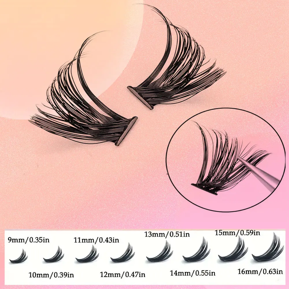 60D/80D D Curl Eyelashes Extension 280 Bundles Natural Thick Mink Faux Eyelash 3D Russia Individual Makeup Lash Cluster Lashes