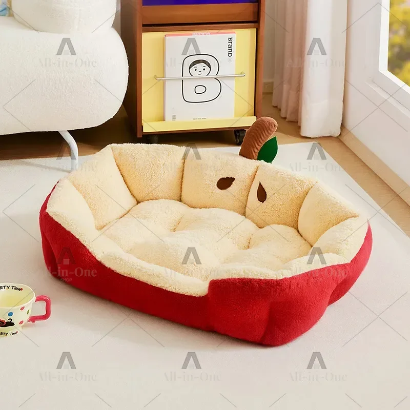 Plush Sofa-Style Pet Bed: All-Season Cushioned Mattress for Small Breed Dogs Like Teddy & Bichon,Provides Warmth in Cool Weather