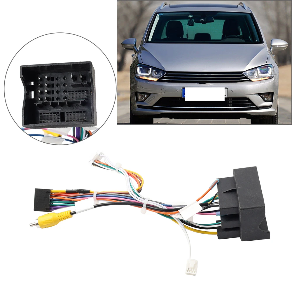 1Pc Car Audio Player 16Pin Power Cable Adapter For VW Golf 7 Lamando Passat Touran For Skoda Superb Octavia