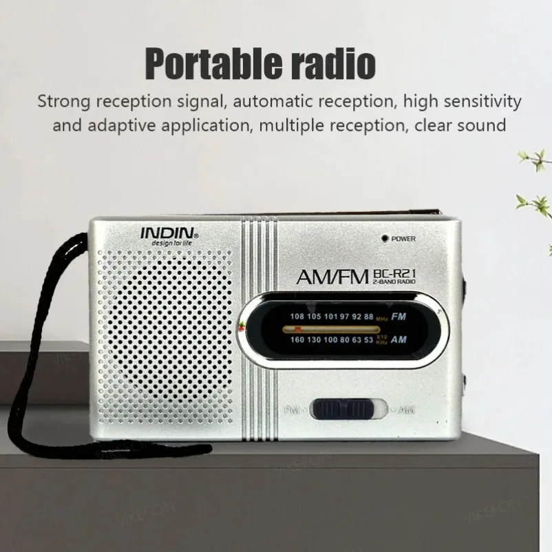 VIKEFON BC-R21 Mini Radio AM FM Battery Operated Portable Radio Best Reception Longest Lasting For Running Walking Home Soundbox image 3