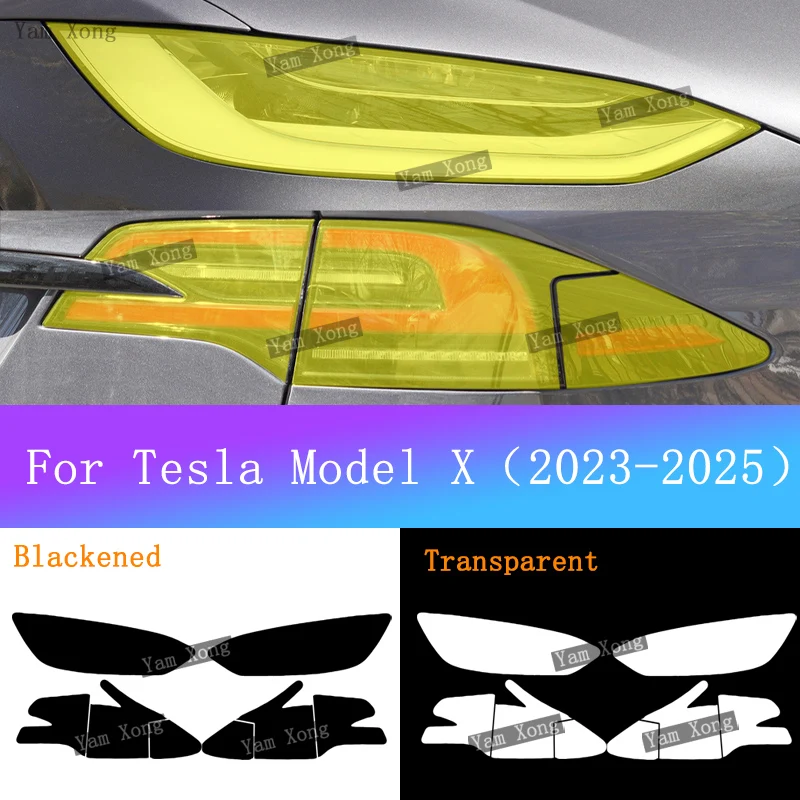 

For Tesla Model X Auto Front Light Golden Armored Tail Black Wrap Cover Film Headlight Taillight Transparent Protective Films