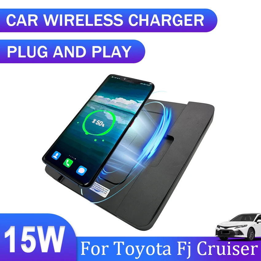 

15W car QI wireless charging phone charger fast charger charging pad plate For Toyota Fj Cruiser 2013~2016 2017 2018 2019 2020